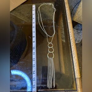 Elegant double chain Gold Tassel Necklace